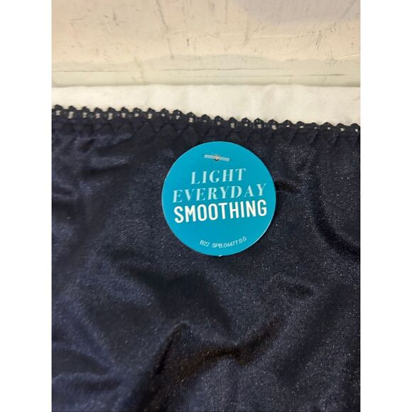 Vanity Fair high cut nylon briefs black panties size 9 xxl new #48301 - Picture 2 of 5